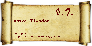 Vatai Tivadar névjegykártya